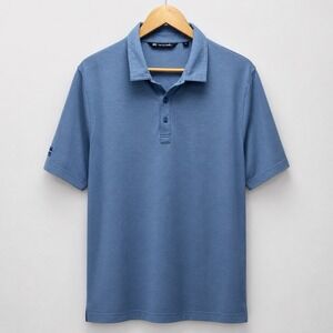 TravisMathew Blue Golf Polo Shirt XXL Auto Insurance Repair 2025 Logo Men's